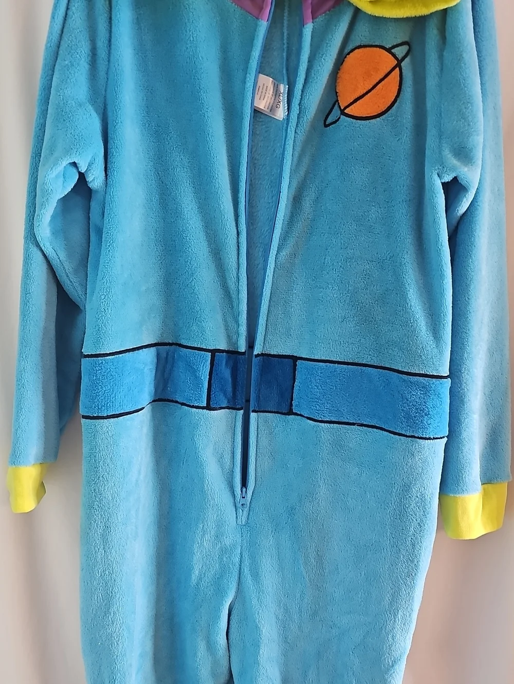 Vintage Adult Toy Story Blue Alien Hooded One-Piece Pajamas